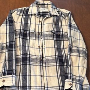 Abercrombie & Fitch Navy and Cream Plaid Shirt